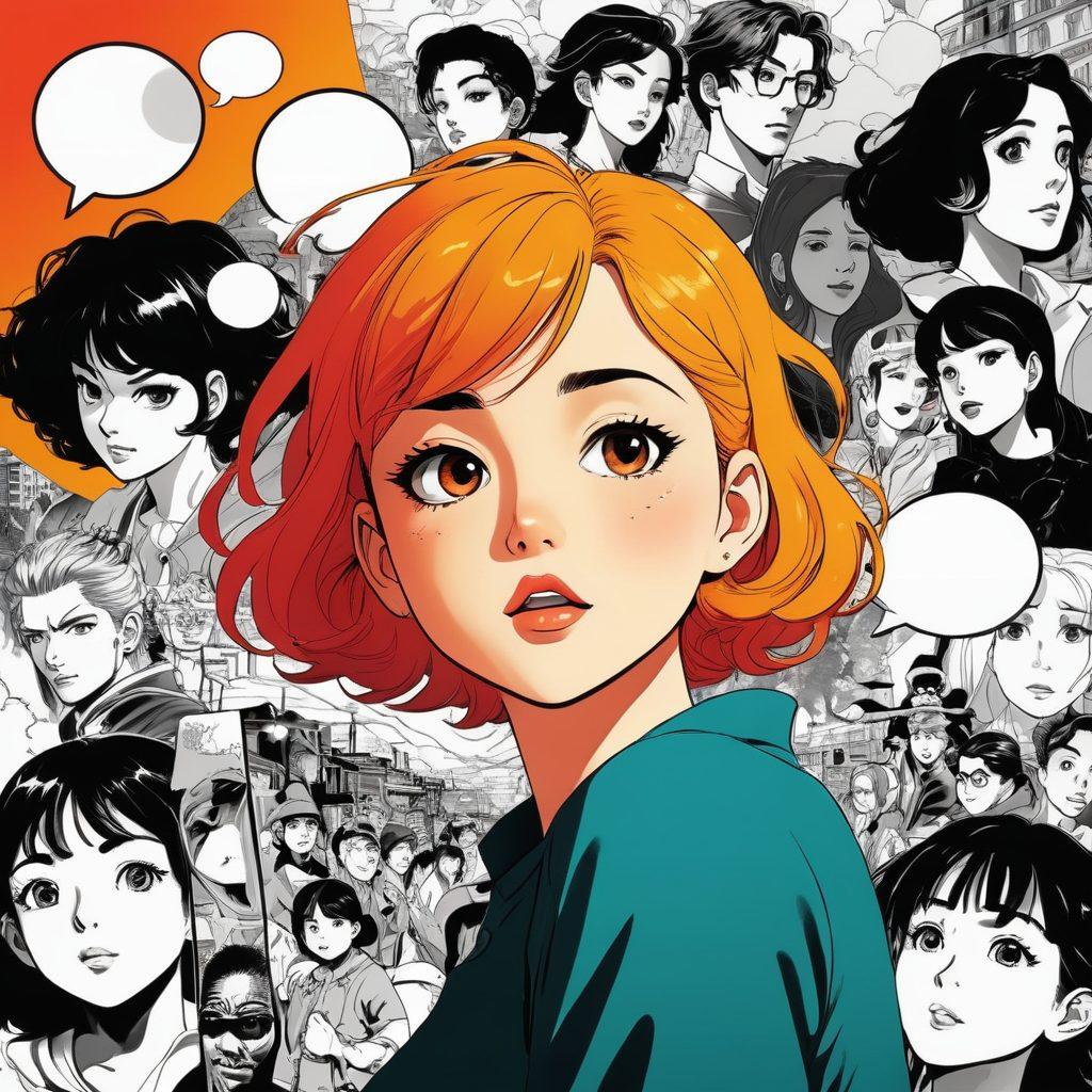 A visually captivating collage showcasing the transformation from classic manga style to dynamic animation frames, featuring adult characters in an expressive, vibrant world. Include iconic elements like speech bubbles, dramatic action scenes, and varied artistic styles blending seamlessly. The background should be a gradient that shifts from black and white manga panels to colorful animated scenes. The overall composition should evoke a sense of nostalgia and excitement for the evolution of adult animation. vibrant colors. dynamic composition. high detail.