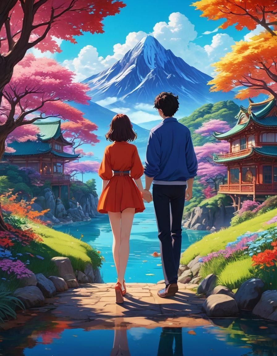 A mesmerizing scene showcasing a colorful and dynamic world of adult animation, featuring stylized and artistic characters immersed in a whimsical landscape filled with exaggerated features and vibrant colors. The background displays a blend of fantasy elements and erotic art motifs, inviting curiosity and exploration. The ambiance is playful yet sophisticated, capturing the essence of vibrant hentai culture. Highly detailed with captivating expressions and a rich color palette. super-realistic. vibrant colors. dynamic composition.